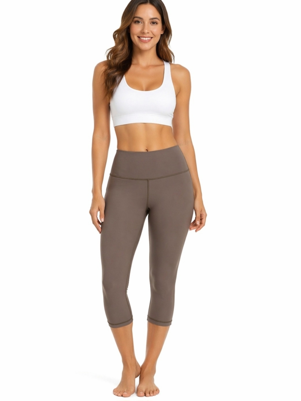 Everlane Perform Cropped Taupe / Gray Leggings, Size Large, NWOT Yoga Running